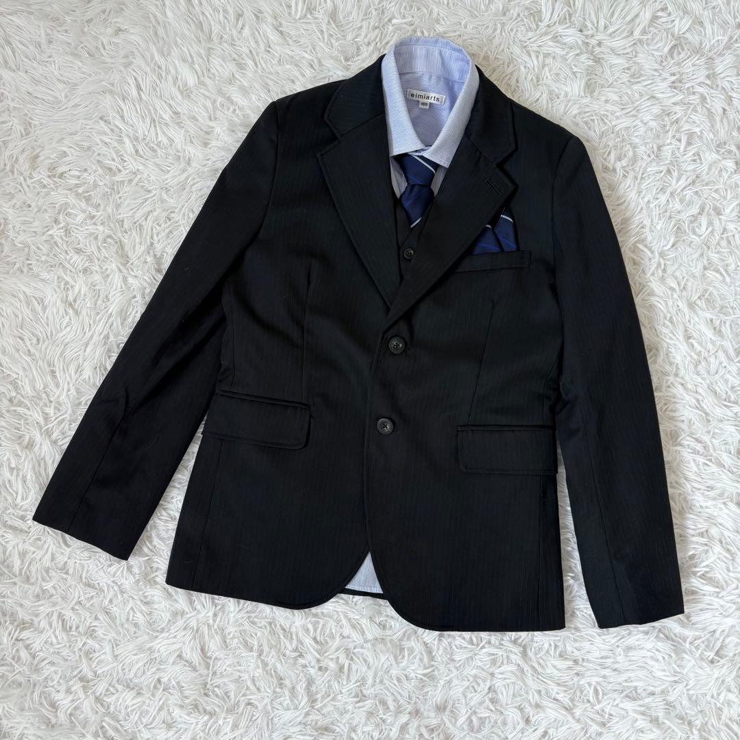 eimiarts フォーマルスーツ6点セット160男の子 ネイビーストライプ