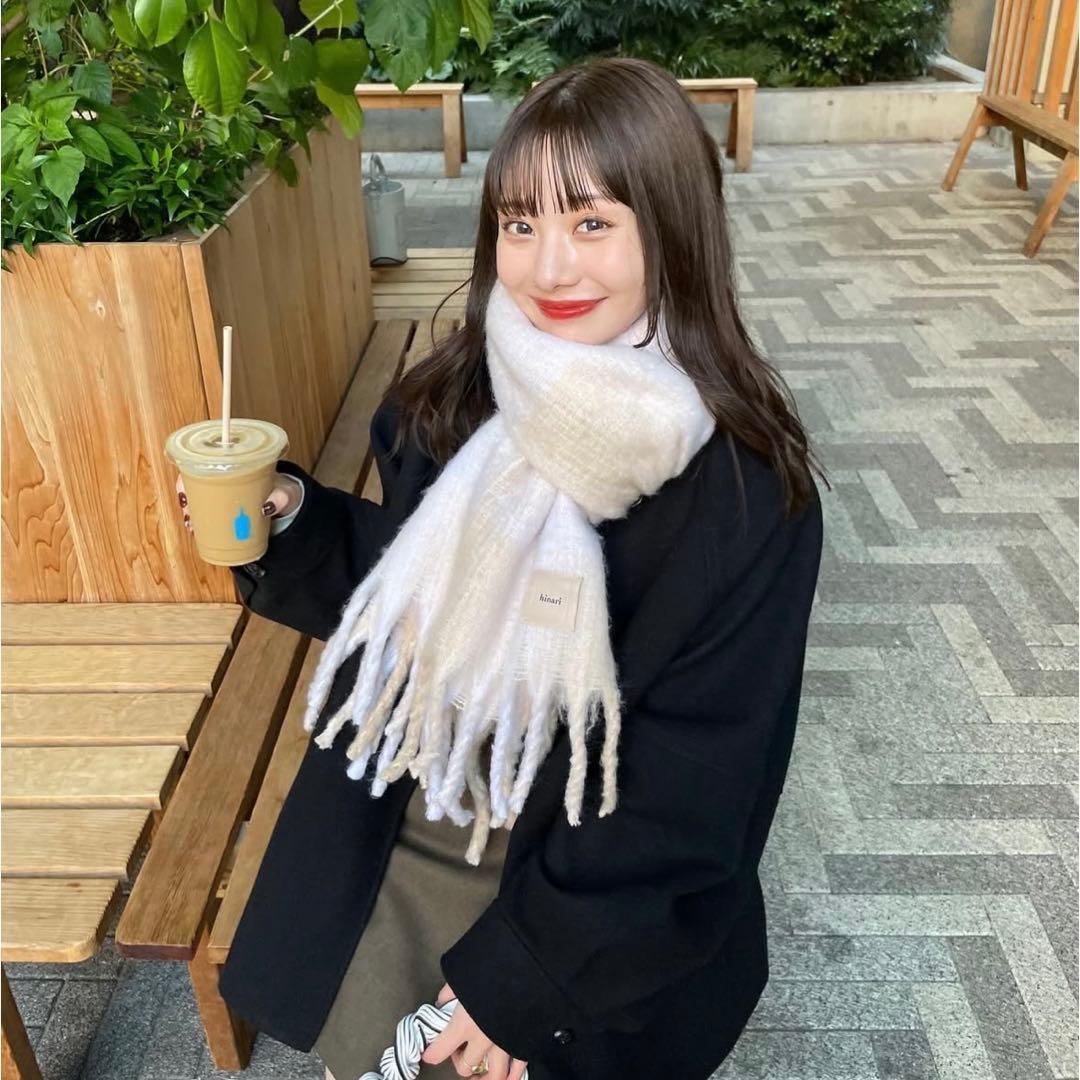 hinari ウェーブデザインミドルコート　ブラック　タグ付き　新品未開封