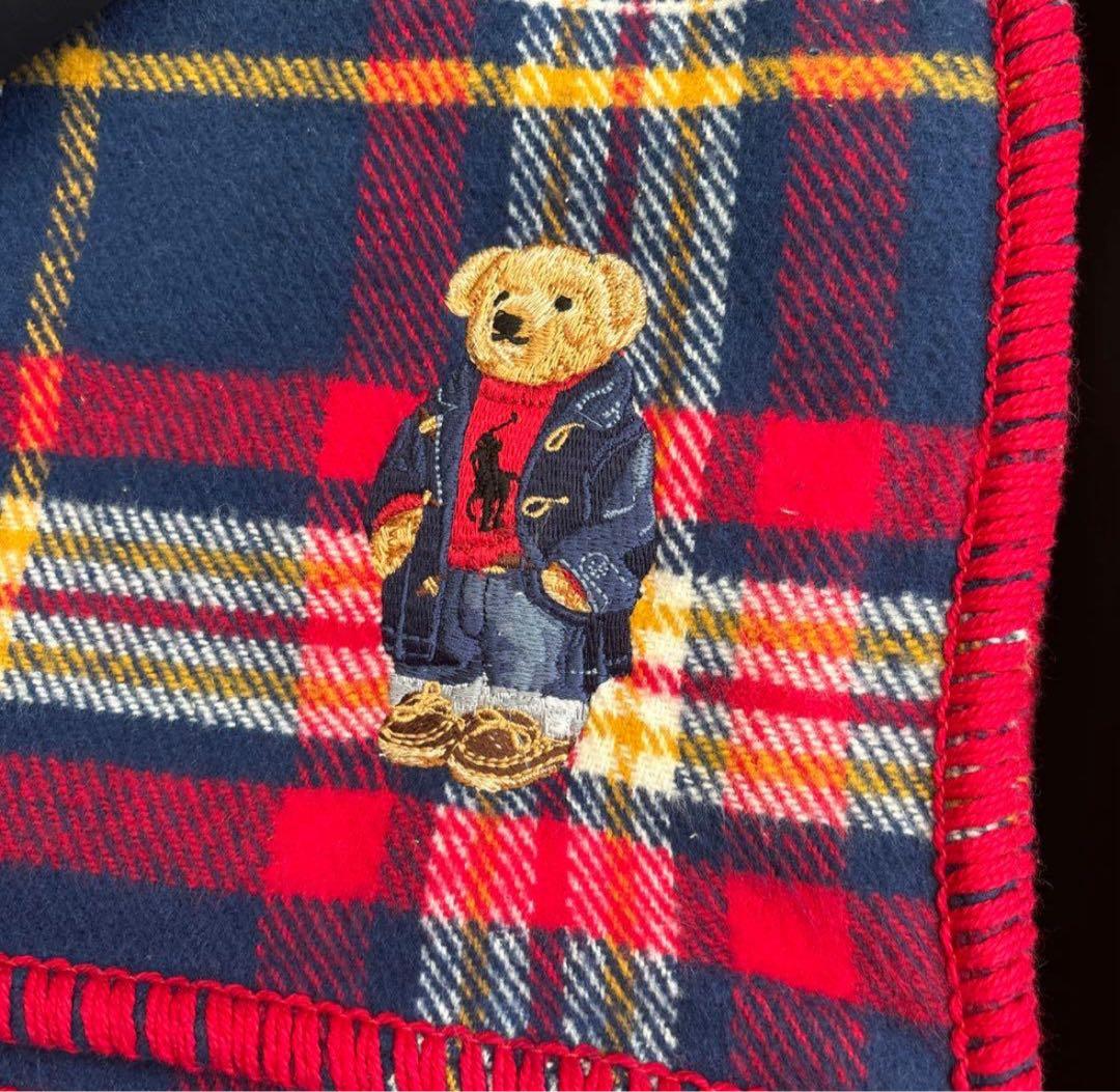 Ralph Lauren ポロベア チェック柄 ブランケット 121x178cm
