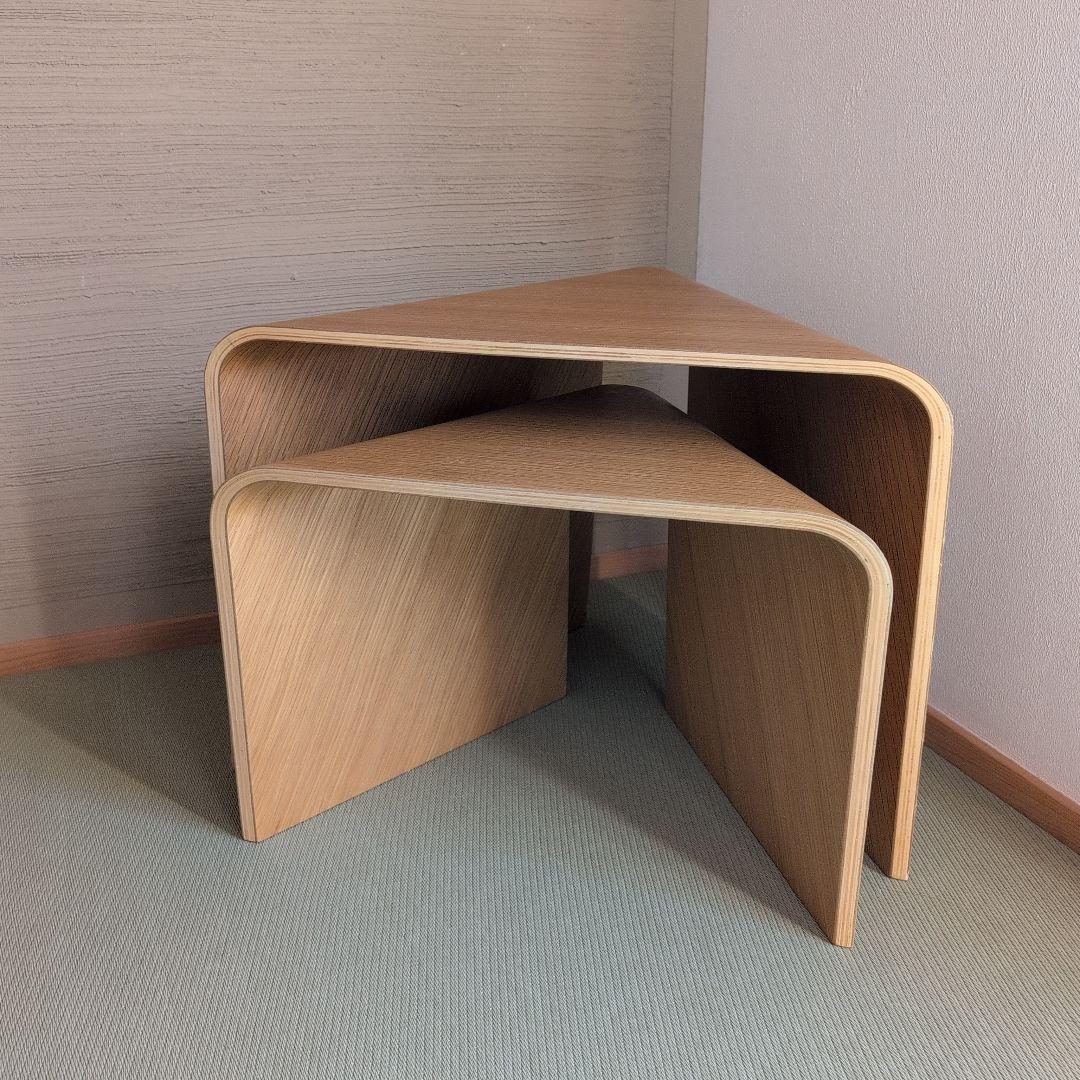 無印良品　重なるテーブルベンチ　オーク材　成形合板　廃盤　入手困難