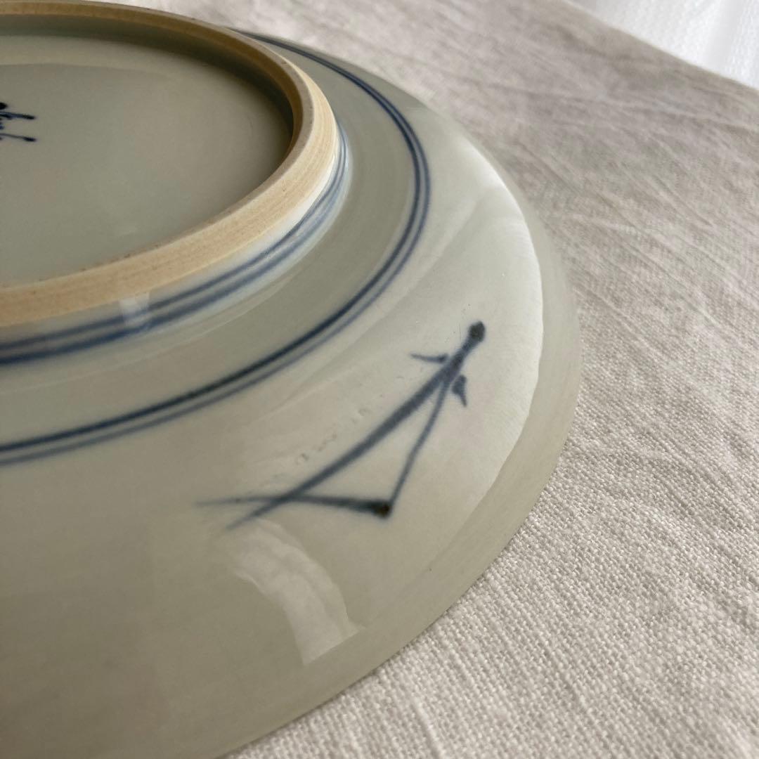 七寸皿（直径約22cm） 染付 瓢箪から駒　藤吉憲典