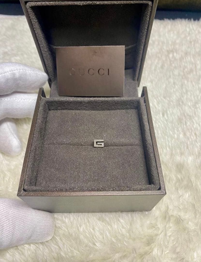 グッチGUCCI ピアス18kホワイトゴルド