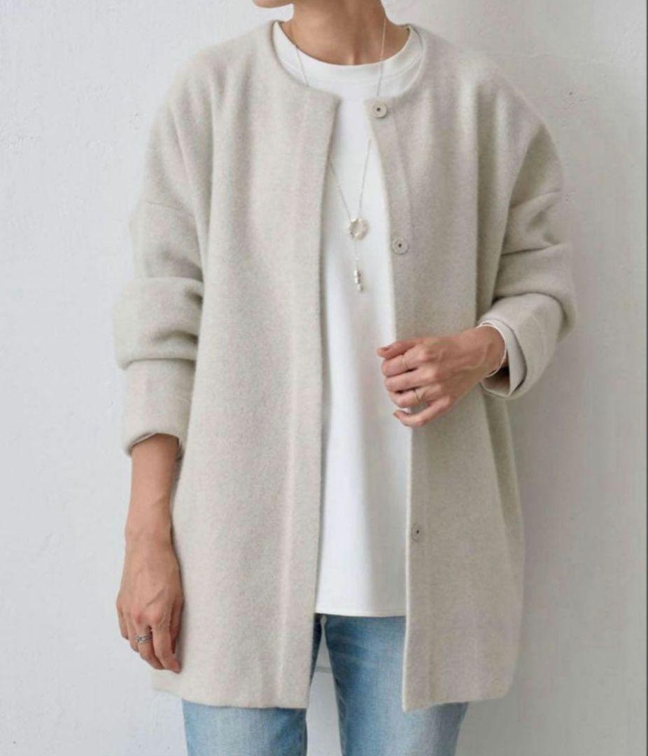 1度のみ着用【BEARDSLEY】 ビアズリー　洗えるニットコート