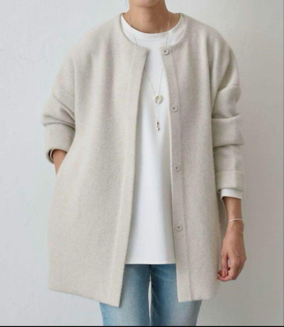 1度のみ着用【BEARDSLEY】 ビアズリー　洗えるニットコート