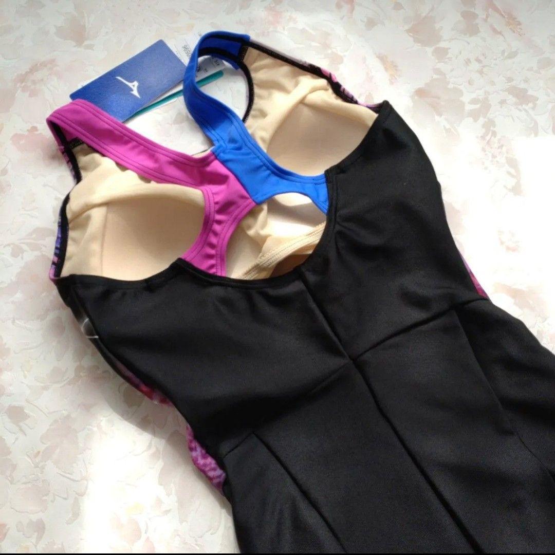 XL 新品 MIZUNO StrokeONE カップ付 練習水着 撥水