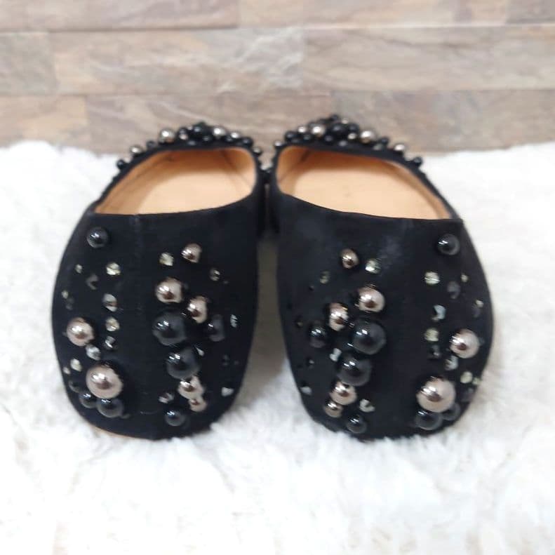 クリスチャンルブタン　ラインストーン　ポールスタッズ　フラットシューズ　24cm