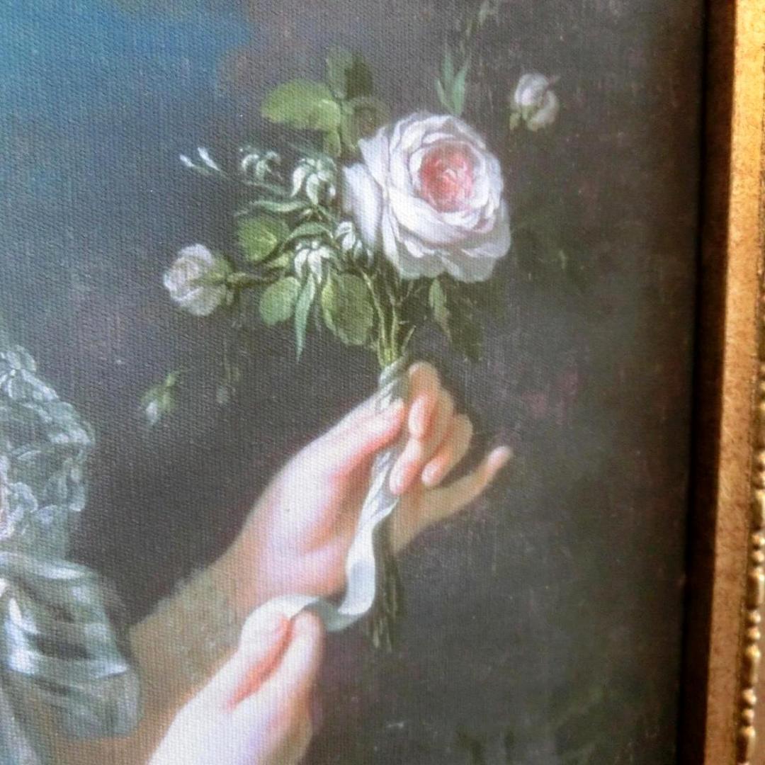 ロココ調　アンティークゴールドフレーム　マリーアントワネット　額絵　103