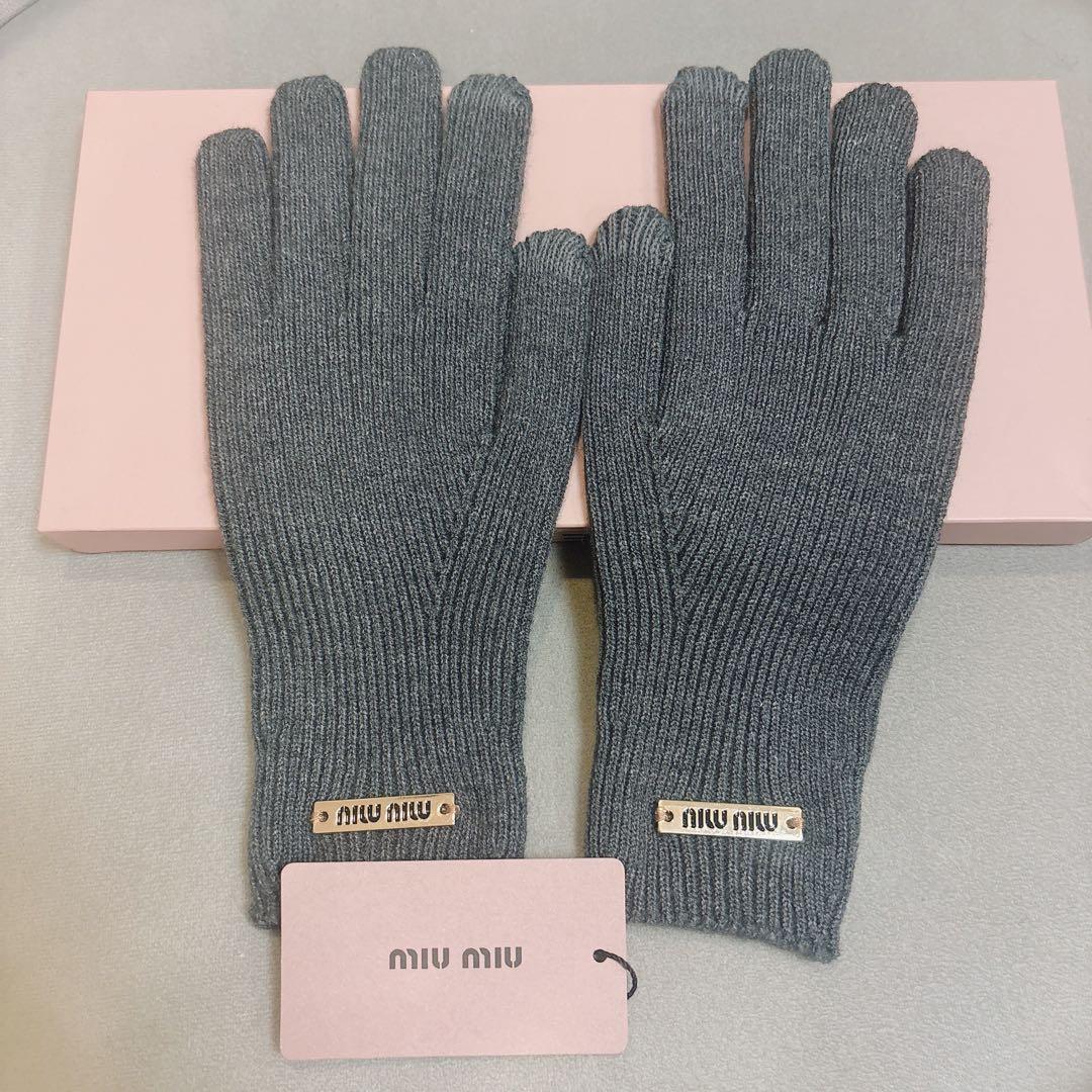miu miu グレー 手袋
