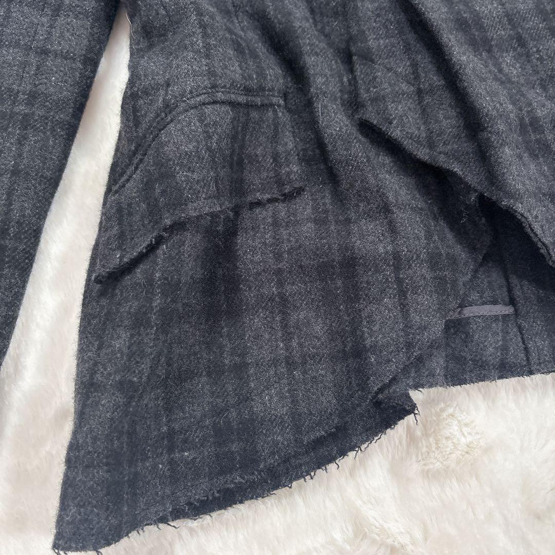 ヨウジヤマモト プリュスノアール ウール ヘム ジャケット サイズ 2 チェック