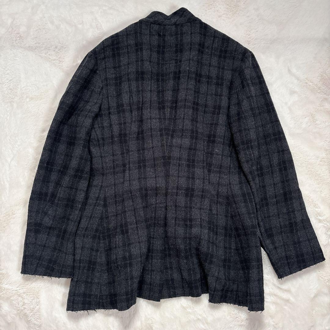 ヨウジヤマモト プリュスノアール ウール ヘム ジャケット サイズ 2 チェック