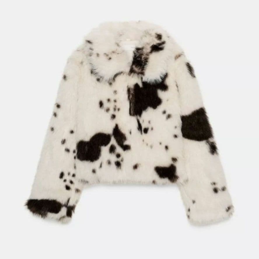 ZARA アニマルプリント フェイクファーショートコート S