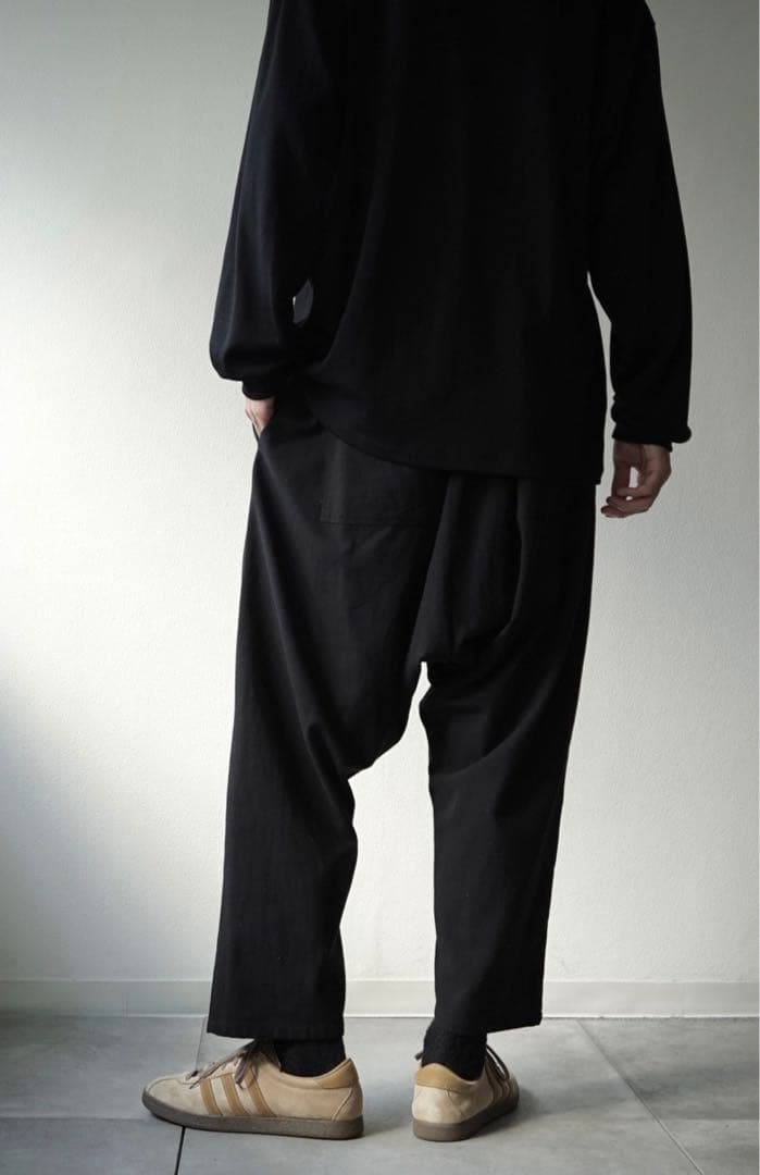 COLINA Sashiko curve Slacks 黒染