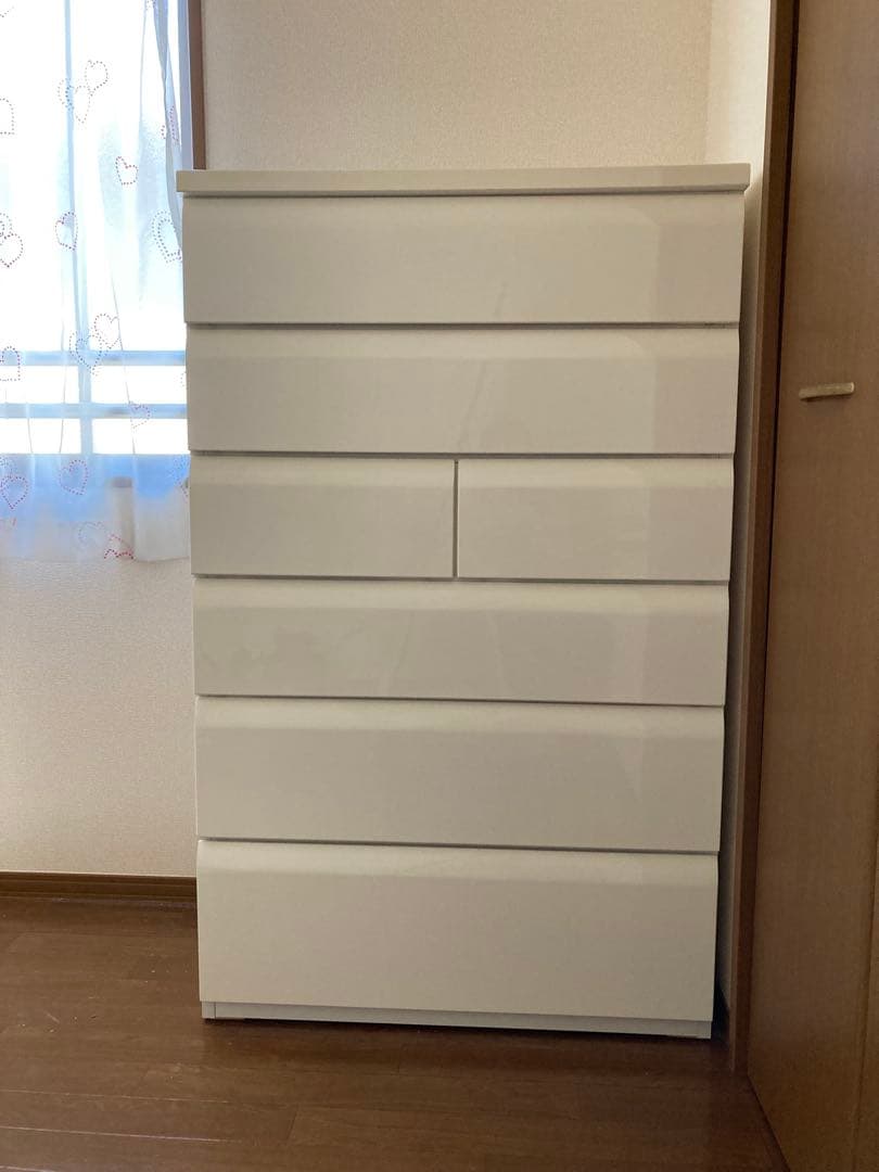 ニトリ　ホワイトチェスト 6引き出し