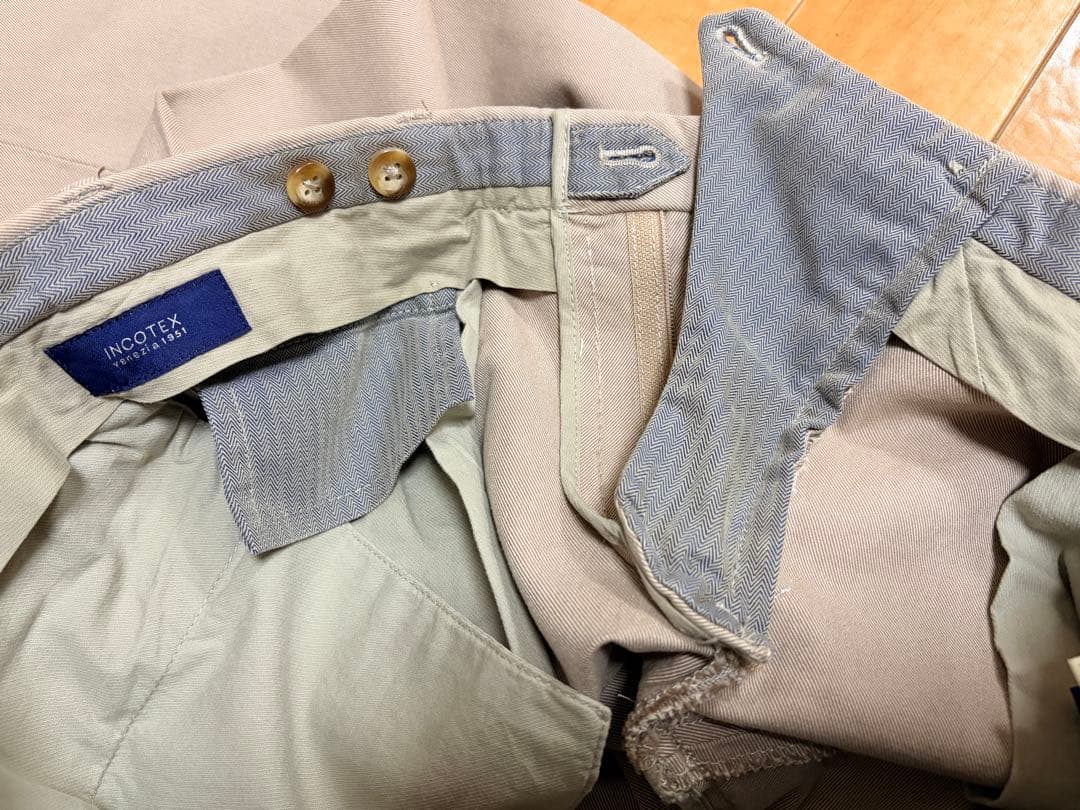 INCOTEX インコテックス　ツータック　インコチノ　コットンスラックス48