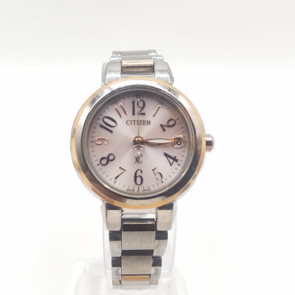 シチズン クロスシー ソーラー電波時計 レディース アナログ デイト コンビ