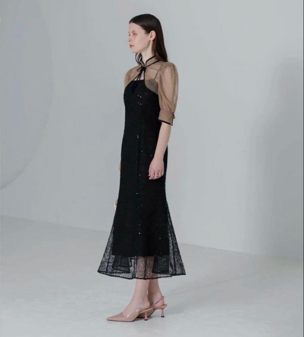 Leja スパンコールボタニカルマーメイドボレロ2WAYワンピースドレス