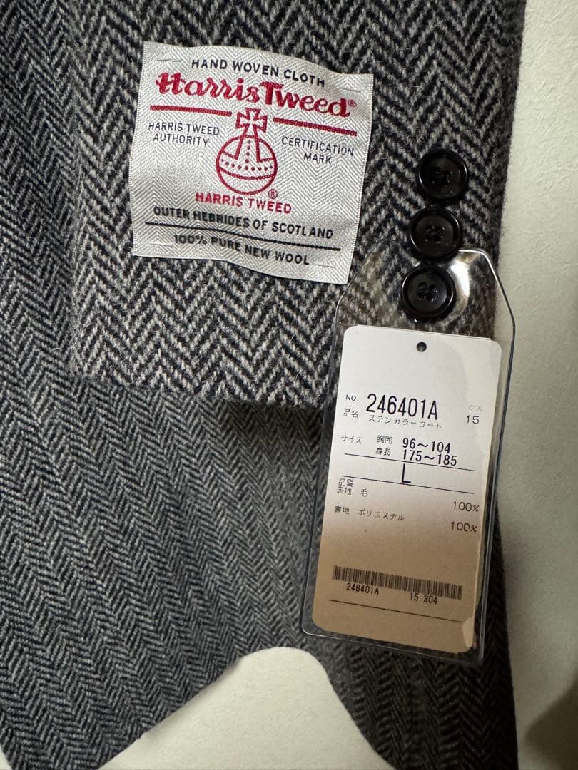 未使用　ハリスツイード コート harris tweed
