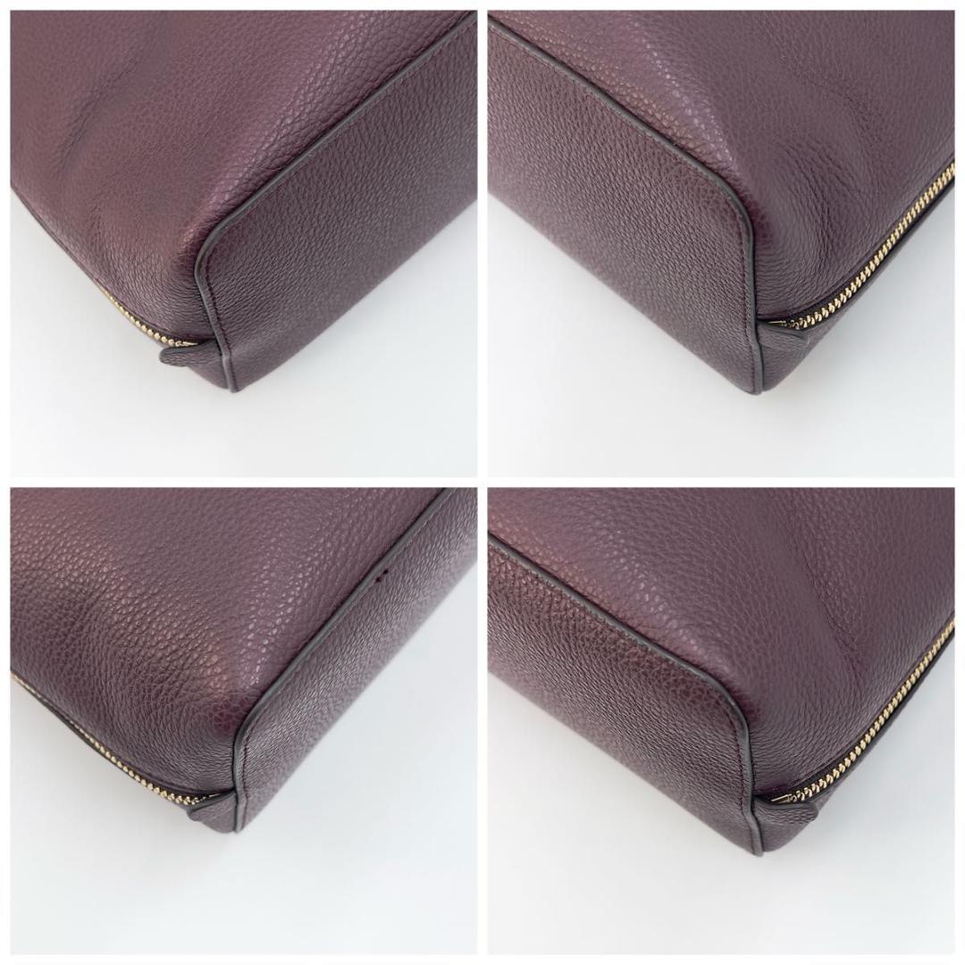 専用品 FURLA トートバッグ パープル ボルドー レザー A4可 未使用級