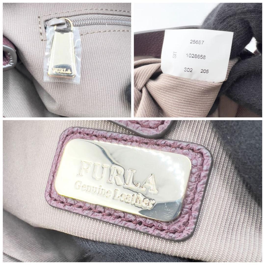 専用品 FURLA トートバッグ パープル ボルドー レザー A4可 未使用級