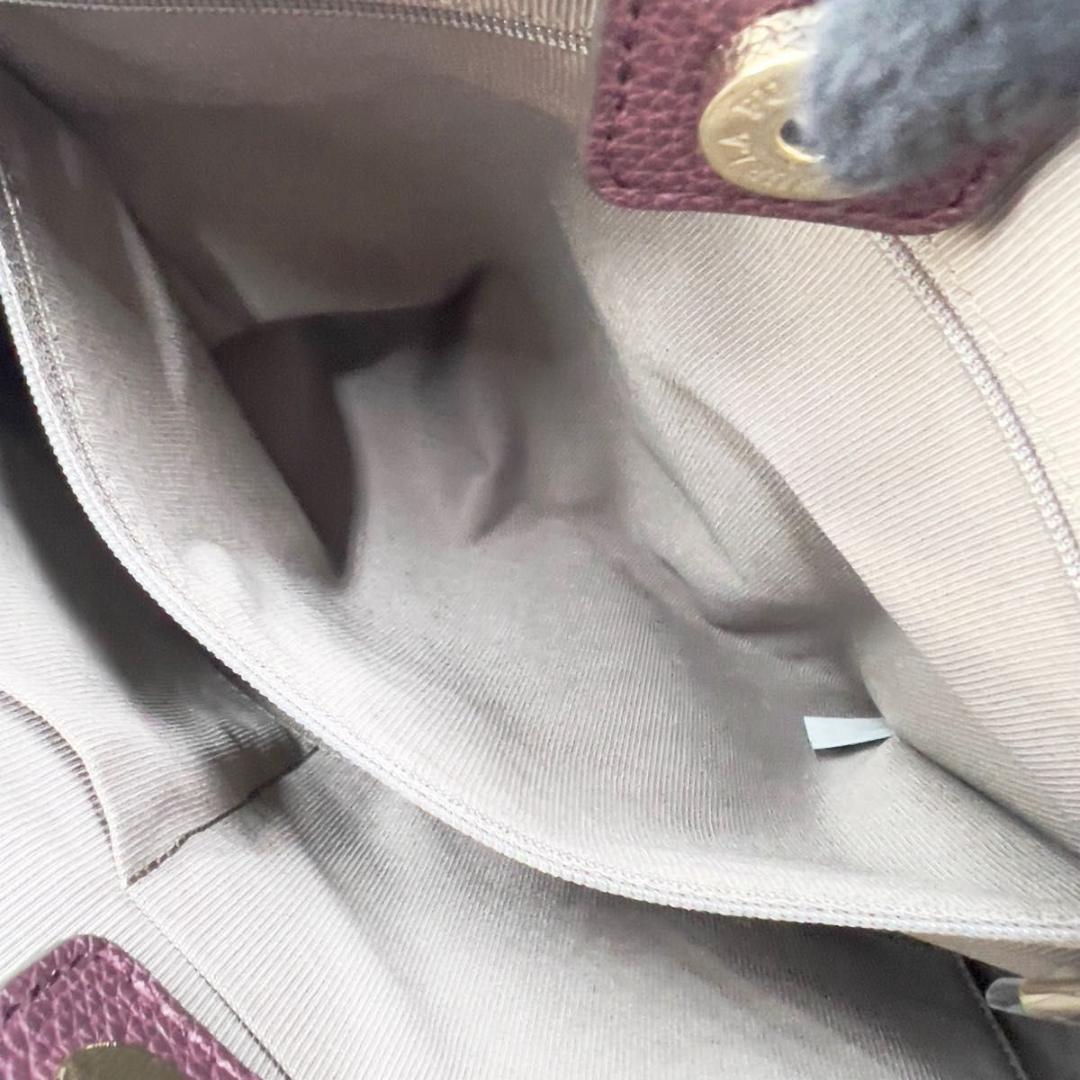 専用品 FURLA トートバッグ パープル ボルドー レザー A4可 未使用級