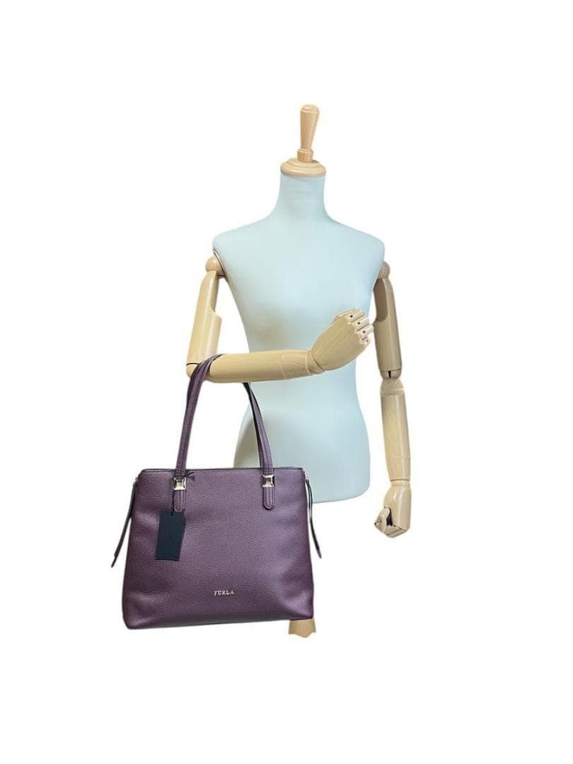 専用品 FURLA トートバッグ パープル ボルドー レザー A4可 未使用級