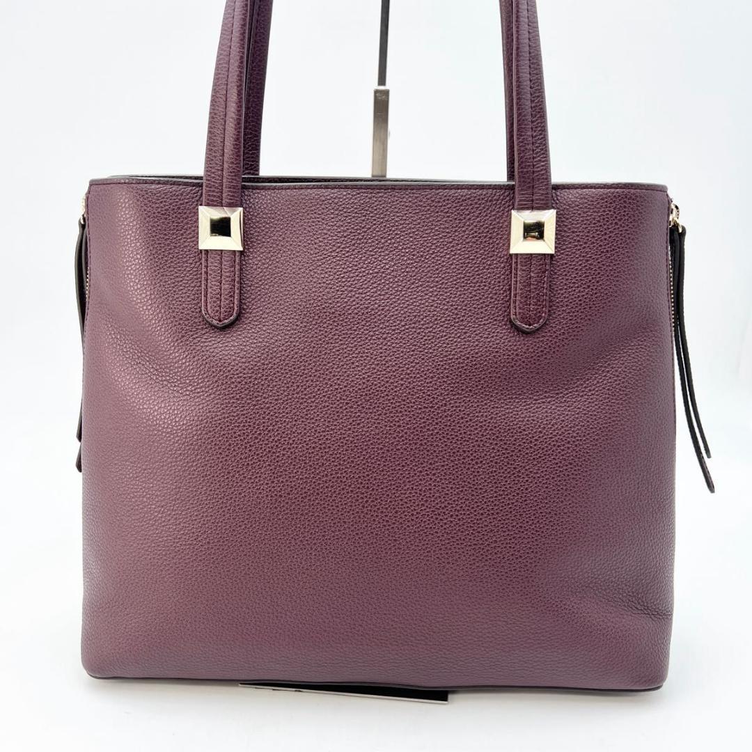 専用品 FURLA トートバッグ パープル ボルドー レザー A4可 未使用級