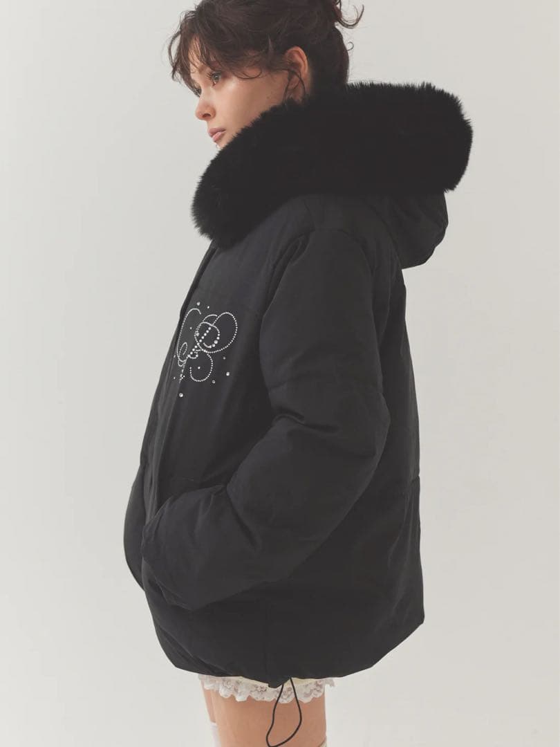 PELLICULE motif puffer coat コート ブラック