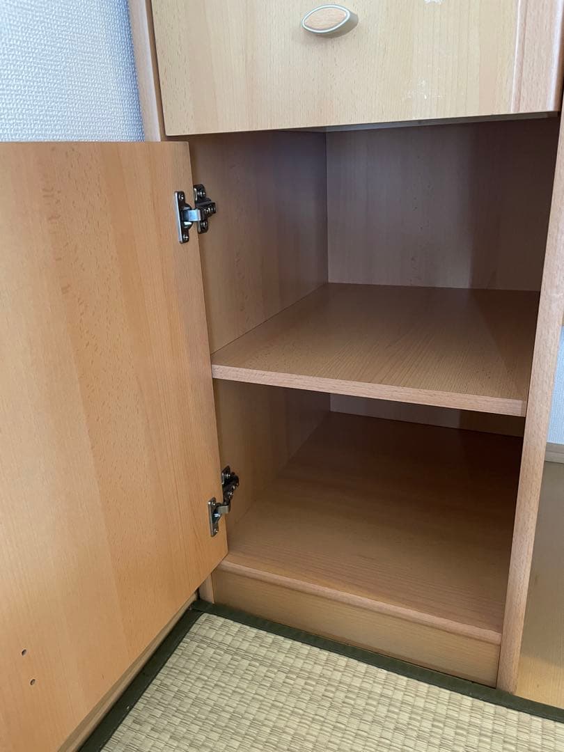 JJ　ナチュラル木製デスク 引き出し付き