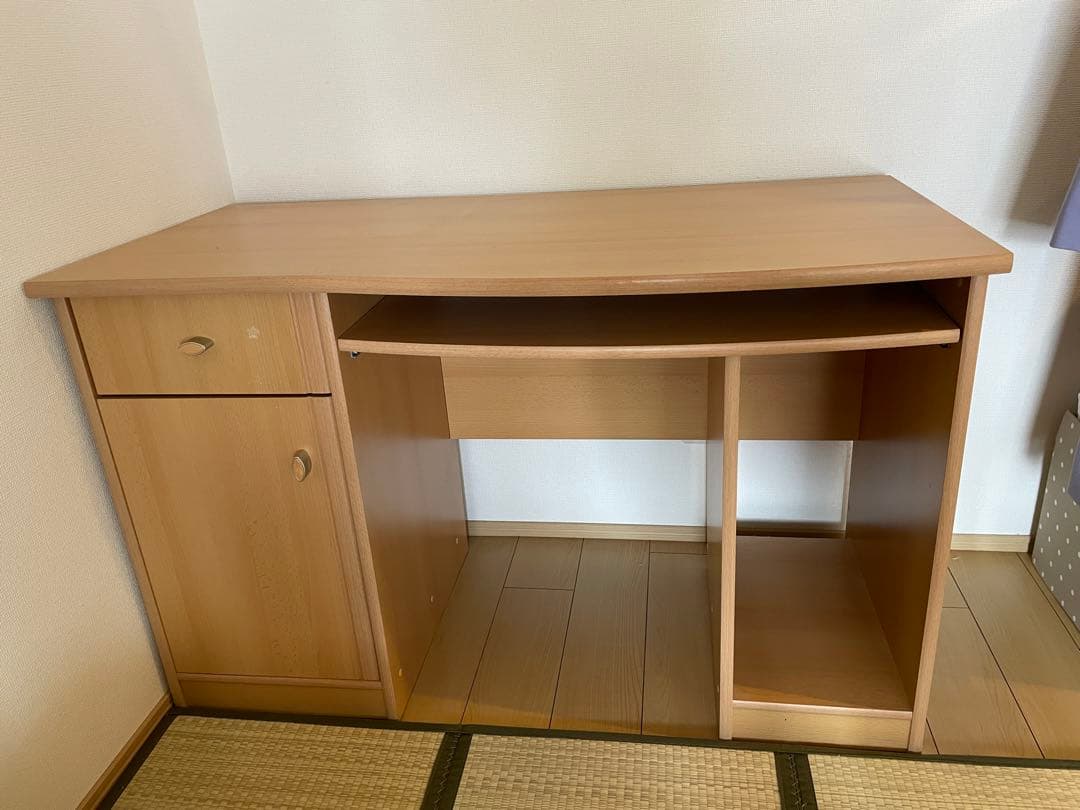 JJ　ナチュラル木製デスク 引き出し付き