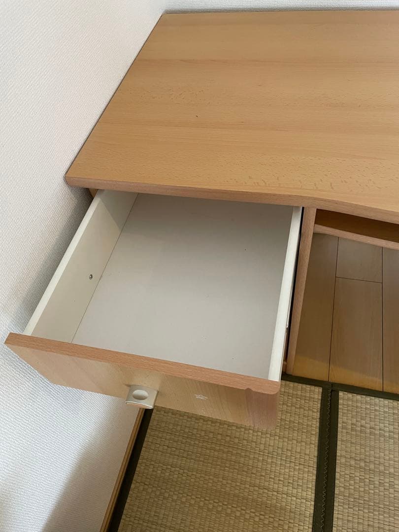 JJ　ナチュラル木製デスク 引き出し付き