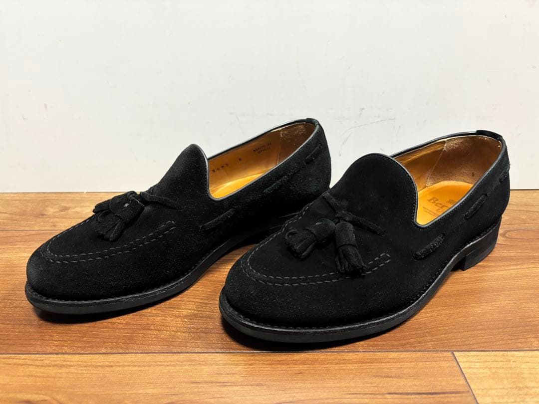 Berwick 黒 スエード タッセルローファー UK6
