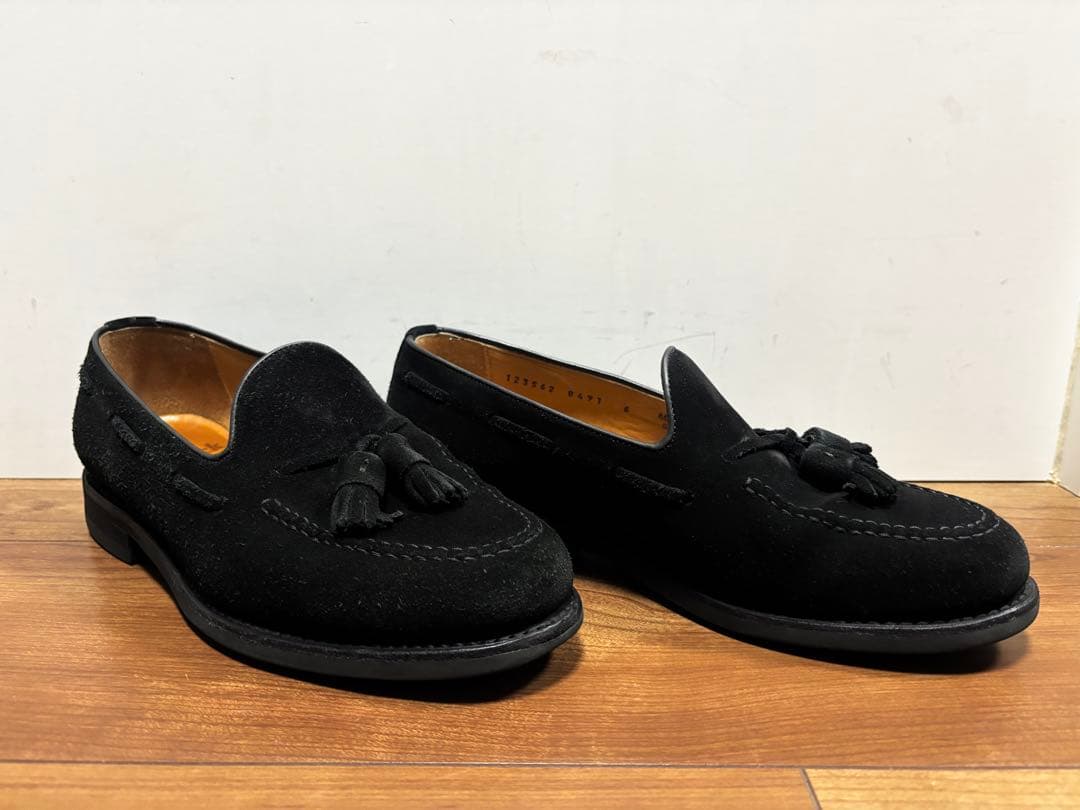 Berwick 黒 スエード タッセルローファー UK6