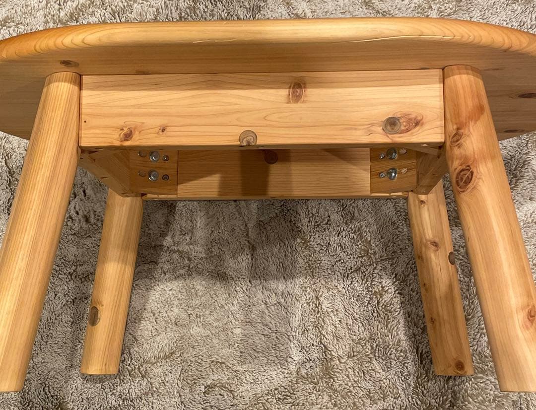 天然ヒノキ　無垢材　ローテーブル　檜