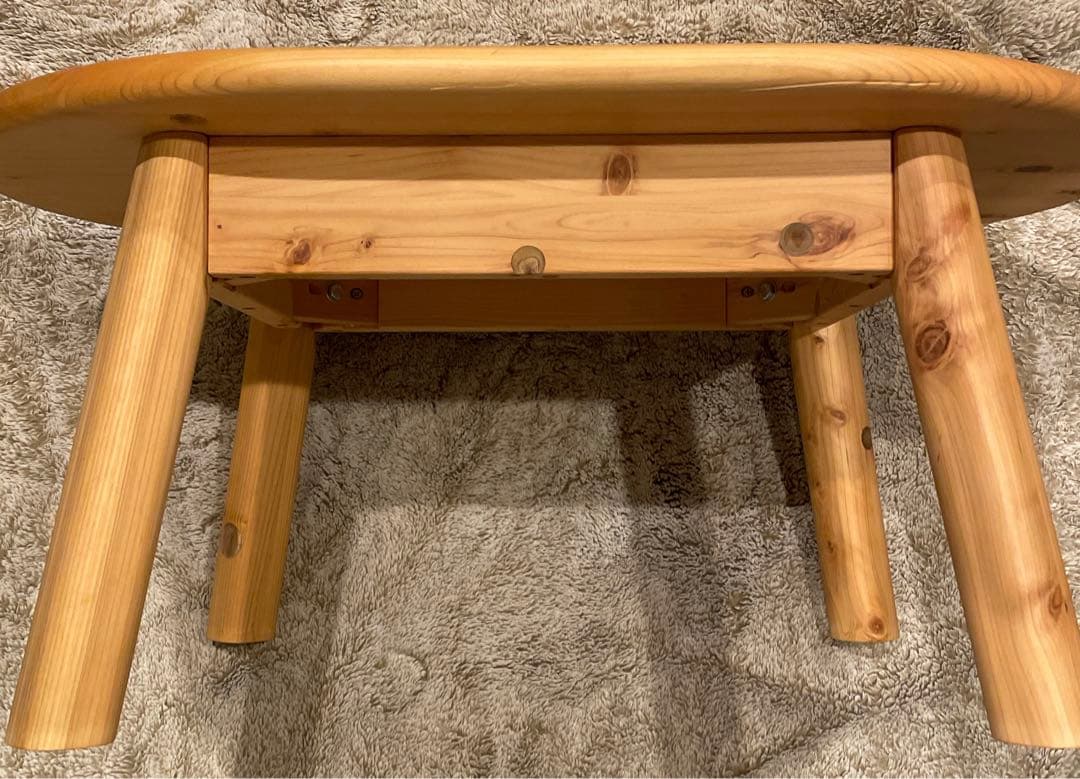 天然ヒノキ　無垢材　ローテーブル　檜