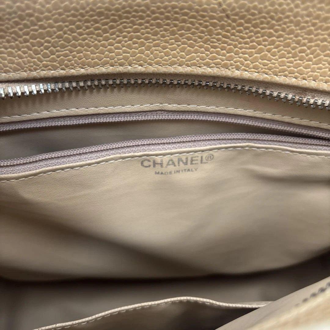 CHANEL ベージュ キルティング トートバッグ