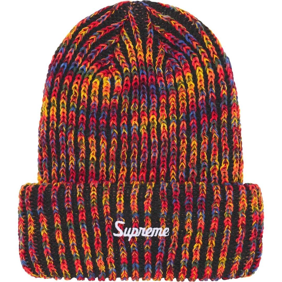 帽子 Supreme Rainbow Loose Gauge Beanie Black