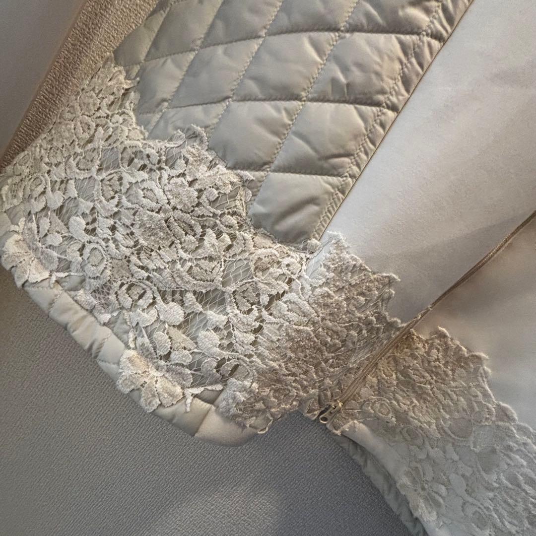 美品Bel Paci ベルパーチ フラワー　Aライン　ロングベスト　キルティング