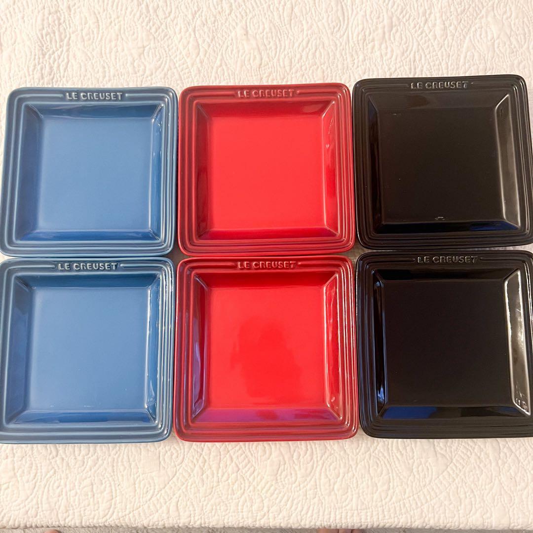 ⑱LE CREUSET スクエアプレート 16cm 6枚セット ルクルーゼ