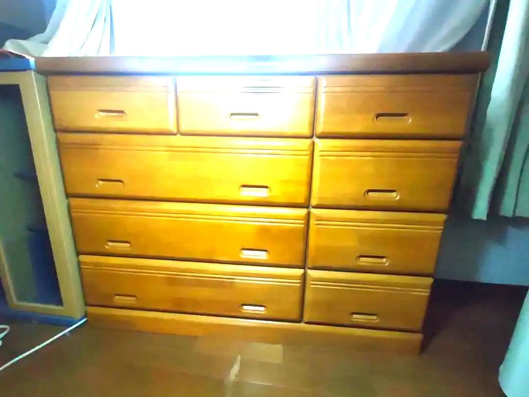 たのメル便　木製 チェスト　幅120cm　付き　スライドレール　お写真より明るめ