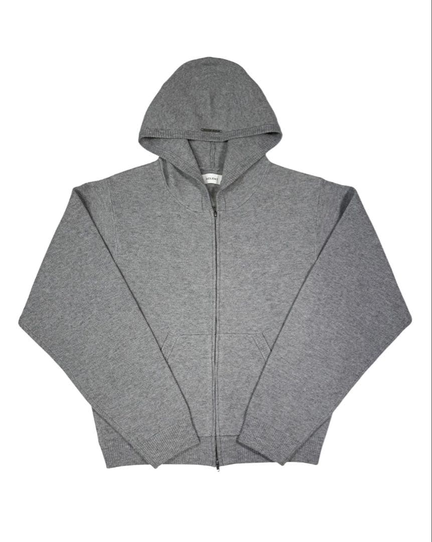 aclent スウェットライクジップニットフーディー