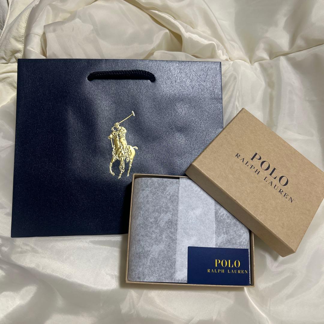 Polo Ralph Lauren ブラック 二つ折り財布　ショッパー付