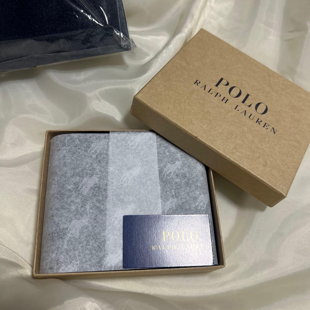 Polo Ralph Lauren ブラック 二つ折り財布　ショッパー付