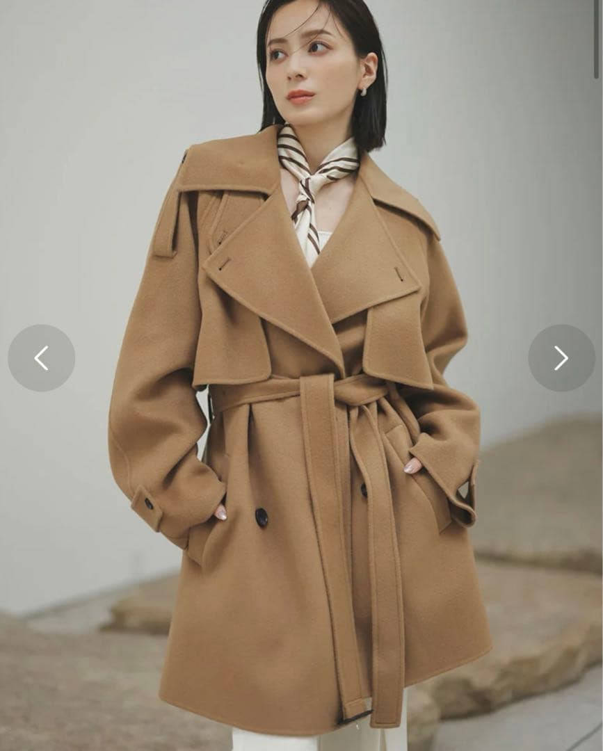 anuans リバーウールミドルトレンチコート⋈﻿