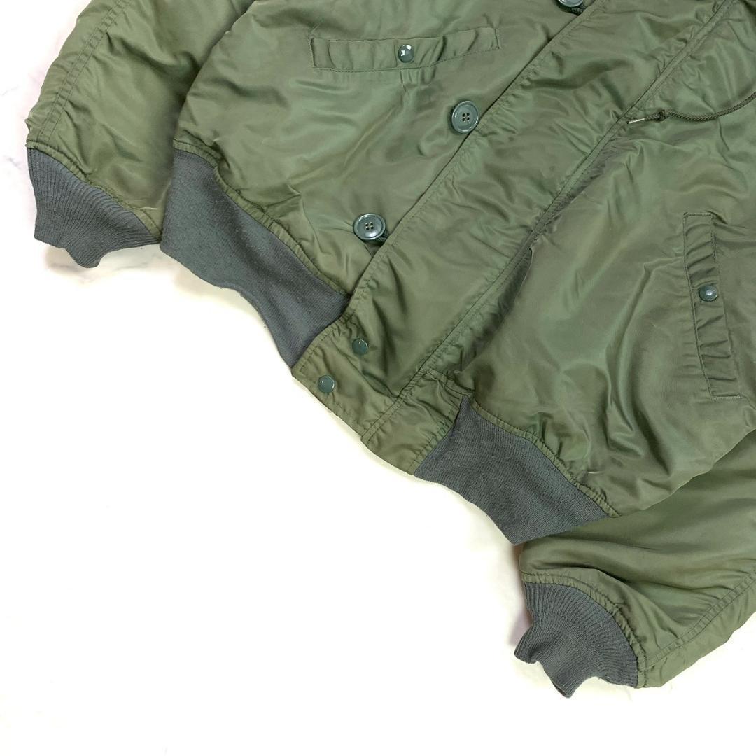 90s USA製 アルファ N-2B フライトジャケット カーキ L　D781