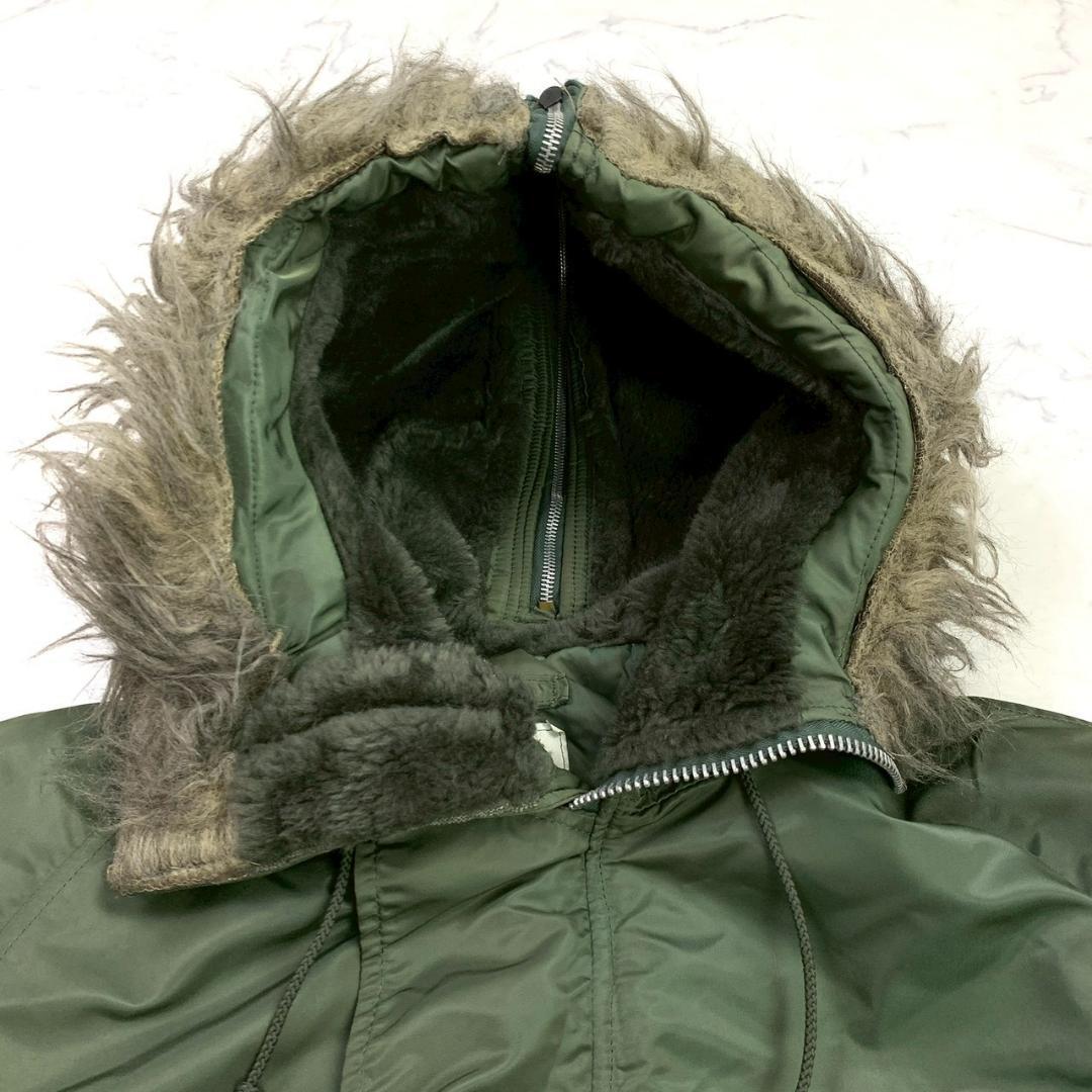 90s USA製 アルファ N-2B フライトジャケット カーキ L　D781