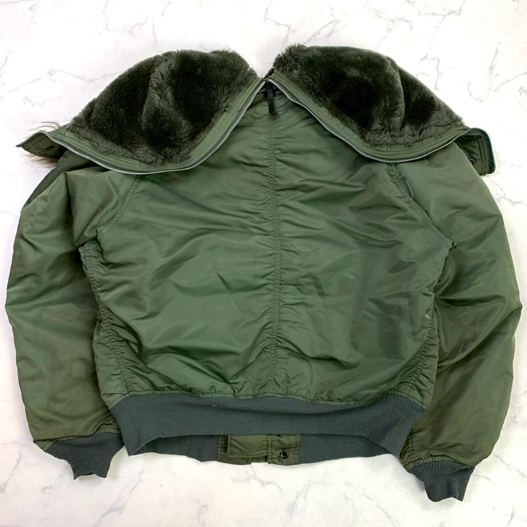 90s USA製 アルファ N-2B フライトジャケット カーキ L　D781