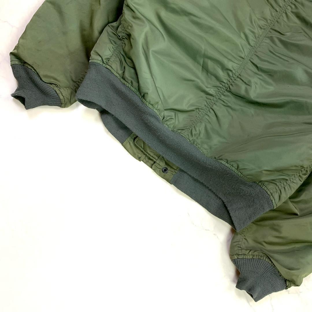 90s USA製 アルファ N-2B フライトジャケット カーキ L　D781