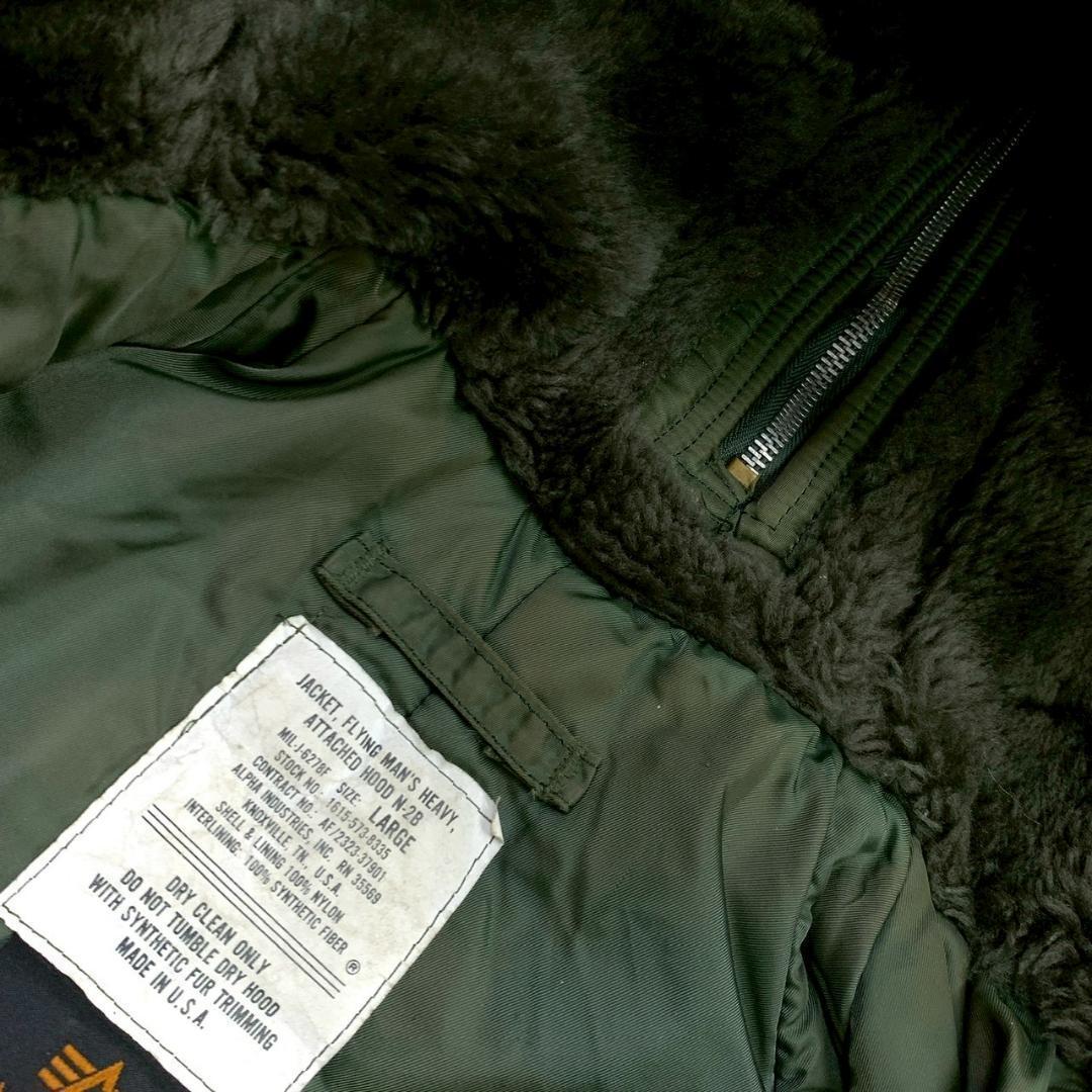90s USA製 アルファ N-2B フライトジャケット カーキ L　D781