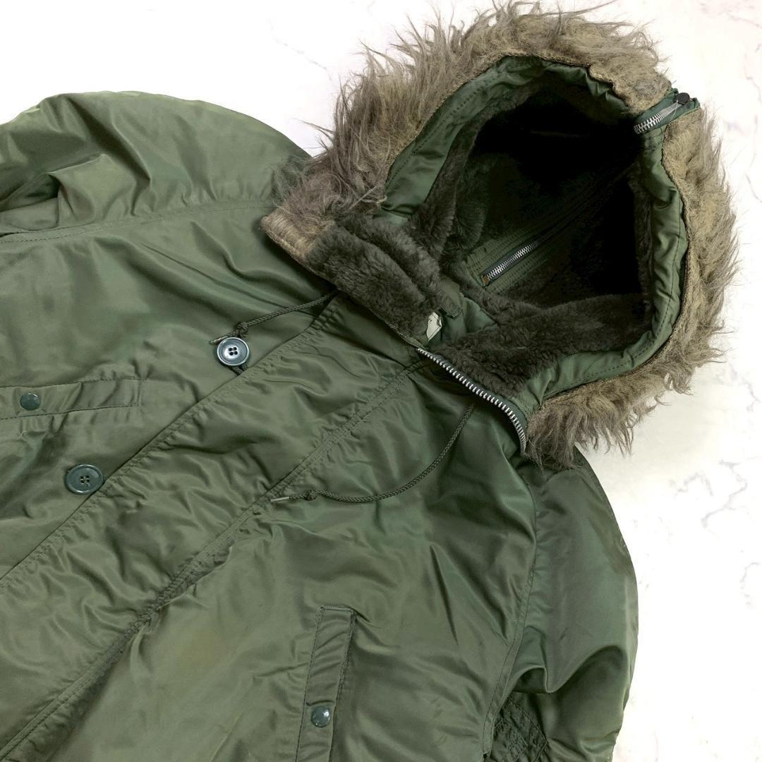 90s USA製 アルファ N-2B フライトジャケット カーキ L　D781