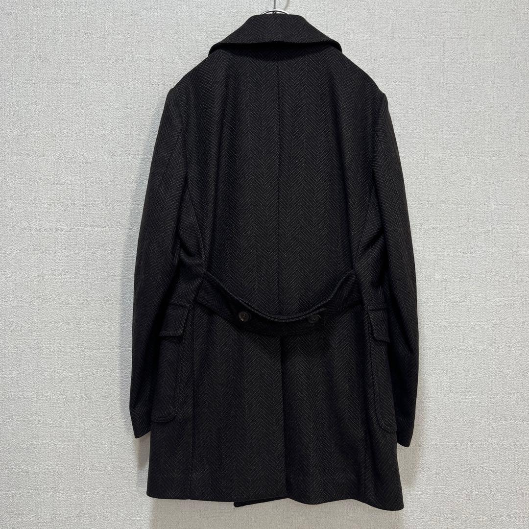 【未使用級】L.B.M.1911 ヘリンボーン柄 ポロコート ブラウン